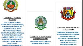 TNAU  Online General Counseling important updates [upl. by Nara170]