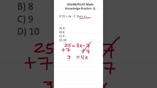 ASVABPiCAT Math Knowledge Practice Test Question Solving Equations acetheasvab with grammarhero [upl. by Tannenbaum]