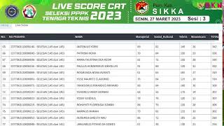 Live Score Seleksi PPPK Teknis 2022 Senin 2732023 Tilok CAT Station SMKN 1 Maumere [upl. by Blanc]