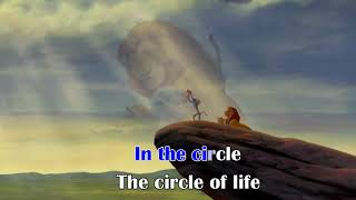 LION KING  Circle of Life KARAOKE  Instrumental Lyrics on screen with backing vocals [upl. by Enomsed]