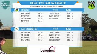 Lucas 3rd XI Div 1 v East Ballarat 3rd XI Div 1 [upl. by Itsyrk]