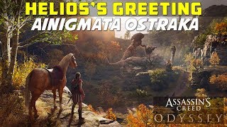 Helioss Greeting  Makedonia  Ainigmara Ostraka Puzzle Location and Solution  AC ODYSSEY [upl. by Doelling]