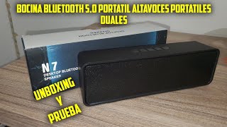 Bocina N7 Bluetooth 50 Portátil Altavoces Portátiles Duales [upl. by Gnirol]