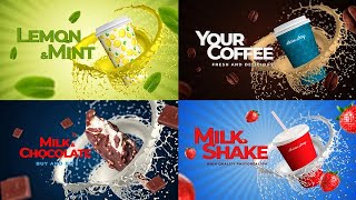 Coffee Soda Milkshake Any Food Adv After Effects Templates [upl. by Kort]