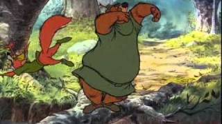 Classic Disneys Robin Hood Sing Along Song  Robin amp Little John Running Through The Forrestmov [upl. by Mair]