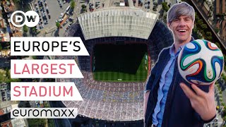 FC Barcelonas Camp Nou  Europes Largest Stadium In Spain  Europe To The Maxx [upl. by Dorolisa]