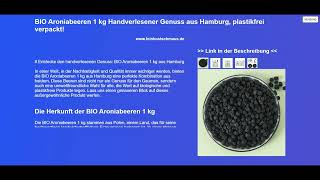 BIO Aroniabeeren 1 kg Handverlesener Genuss aus Hamburg plastikfrei verpackt [upl. by Hermes]