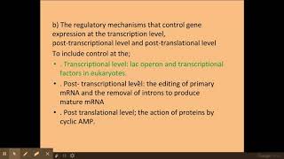 611 Cellular control b The regulatory mechanisms that control gene expression [upl. by Adlanor761]