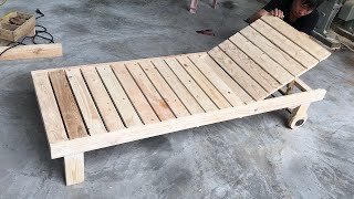 Amazing Creation Woodworking Ideas From Old Pallet  Build A Sun Loungers  How To DIY [upl. by Phip]