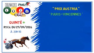 Pronostic Quinté PMU 🏇 Vendredi 27 septembre 2024 🏆 PRIX AUSTRIA [upl. by Pisano]