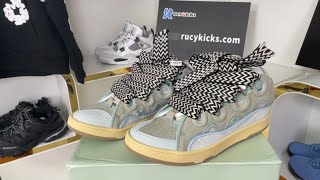 Lanvin Curb Sneaker Blue Grey rucykick unboxing bestreps sneaker viral [upl. by Etteloiv]