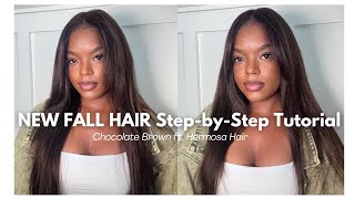 FALL HAIR TRANSFORMATION Chocolate Brown Wig Install ft Hermosa Hair [upl. by Gonnella]