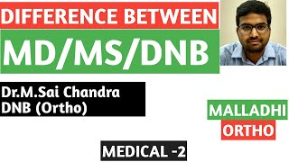 Difference between DNB n MDMSDr Sai Chandra Malladhi MBBS DNB Ortho [upl. by Anne]