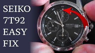 Seiko quartz chronograph reset How to fix misaligned hands 7T62 7T92 etc [upl. by Aihsital]