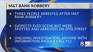 3 arrested after MampT Bank robbery in Rochester [upl. by Tnomyar971]