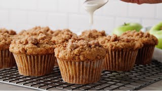 Cinnamon Streusel Apple Muffins [upl. by Amhsirak]