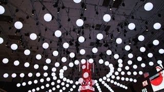 Kinetic Lights Installation with DMX winches and lift LED balls [upl. by Mook]