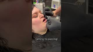 Getting my lip pierced  piercing lipiercing [upl. by Ahsemat692]