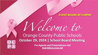 OCPS  20241029 School Board Meeting [upl. by Aihsrop]