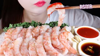 ASMR RAW RED SHRIMP 홍새우회ASMR NO TALKING EATING SOUNDS MUKBANG [upl. by Oicnerual]