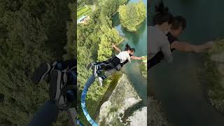 A wonderful couple bungee jump  play in World beautiful play china [upl. by Atinrehs]