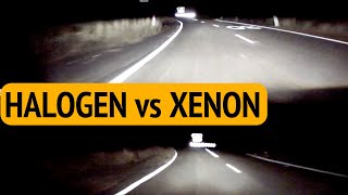 Xenon vs Halogen headlight comparison also Static vs Adaptive headlights [upl. by Nessa760]