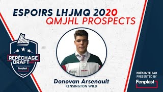 Espoirs du Repêchage 2020 Fenplast  Fenplast 2020 Draft Prospects Donovan Arsenault [upl. by Nerval]