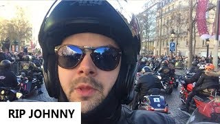 HOMMAGE À JOHNNY  RASSEMBLEMENT BIKERS CHAMPS ELYSEES [upl. by Jaine]