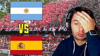 HINCHADAS ARGENTINA INTERIOR vs HINCHADAS ESPAÑA  REACCION  ElShowDeJota [upl. by Nolek]