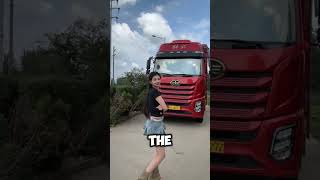 Girl parked the truck and started dancing on the road🤯 short girl truck started dance facts [upl. by Yerak943]