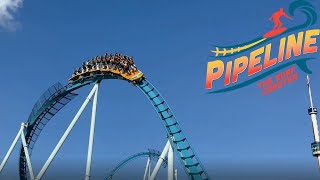 Pipeline The Surf Coaster Off Ride 4K 60FPS No Copyright [upl. by Biles]