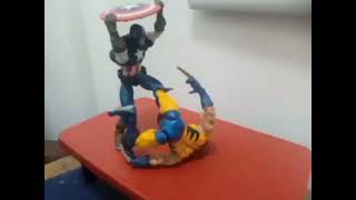 Who Will Win Wolverine VS Captain America StopMotion Animation [upl. by Kathe]