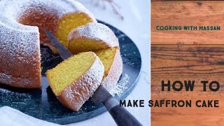 how to make saffron cake COOKING WITH HASSAN [upl. by Emlen895]