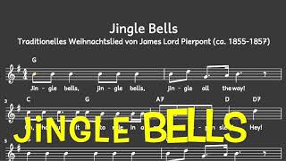 Lied Jingle bells English  Advent  Weihnachten  Melodie Akkorde NotenText [upl. by Tibbetts]