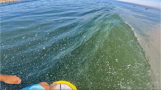 RAW POV Longboard Surfing Virginia Beach  CJ Nelson Sprout Surfboard [upl. by Crystie]