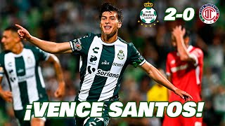 ⚽ SANTOS VENCE A TOLUCA LIGA MX JORNADA 9 CLAUSURA 2024 🏆 EN ZONA FUT [upl. by Yekcim]