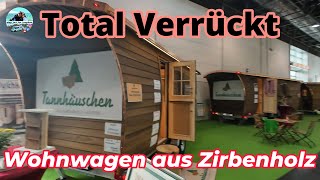 TANNHÄUSCHEN  WOHNWAGEN UND SAUNA AUS ZIRBENHOLZ  Caravan Salon 2024  Vorstellung [upl. by Aitsirhc]