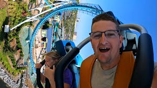 Riding Pipeline The Surf Coaster At SeaWorld Orlando  Rider Cam POV [upl. by Nylessej183]