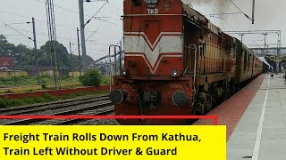 Freight Train Rolls Down From Kathua  Train Left Without Driver amp Guard  NewsX [upl. by Aihsekel]