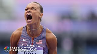 Anna Hall hangs tough through first day of heptathlon action  Paris Olympics  NBC Sports [upl. by Deden]