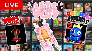 🔴 Rainbow Friends and MM2  Lets play Roblox  BloxiKoa  🔴 [upl. by Ariaes344]