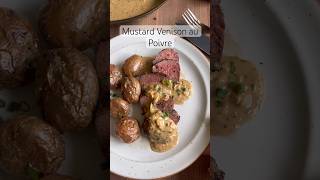 Mustard Crusted Venison Steak au Poivre cookingvideo venison steak wildgame [upl. by Anivlis]