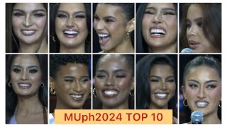 TOP 10 amp their Q amp A  Miss Universe Philippines 2024 [upl. by Gage506]