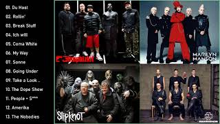 Rammstein Slipknot Limp Bizkit Marilyn Manson Greatest Hits  Industrial Metal [upl. by Aital]