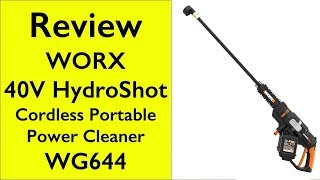 Review Worx 40V HydroShot Cordless Portable Power Cleaner WG644 Power Washer [upl. by Gibby]