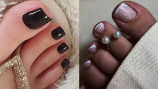 Fascinating collection of shiny easy to do toe nail ideas💡 Latest pedicure colors for women 2024 [upl. by Stormie]