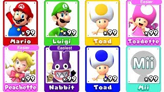 New Super Mario Bros U Deluxe  All Characters [upl. by Yelra772]