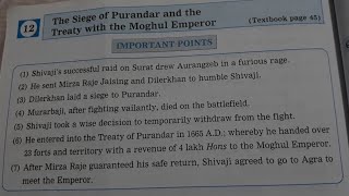 Std4 EVS 2 Lesson 12 The Siege of Purandar and the Treaty with the Moghul Emperor Digests Answers [upl. by Hogarth]