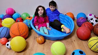 Learn Different Sportball Names with ALot of Sport BallPit for Children [upl. by Lednor530]