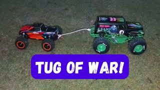 Grave Digger RC Monster Truck Battles the STRONG HBX 16889a Pro [upl. by Howlend296]